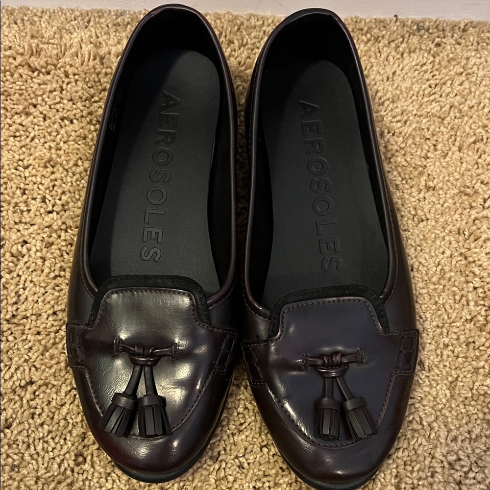 AEROSOLES Women's Dark Brown Tassel Loafers